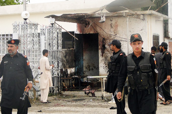 The hospital in Khar, Bajaur, after Saturday’s suicide attack. AFP