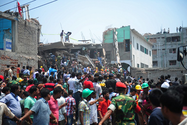 The collapsed Rana Plaza in Savar, April 24. Munir uz Zaman—AFP