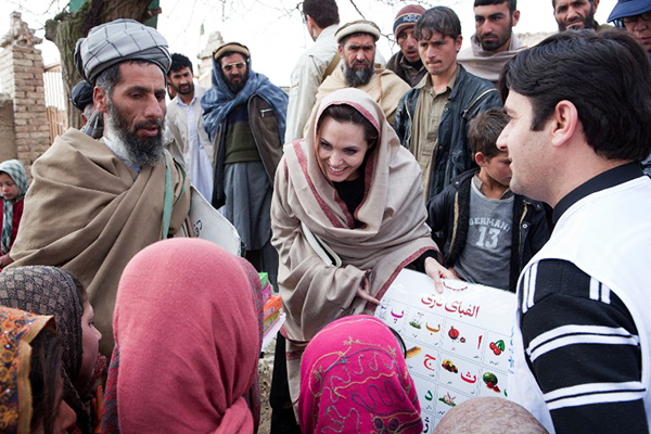 Jolie in Qala-i-Gudar, March 2011. Jason Tanner—UNHCR/AFP