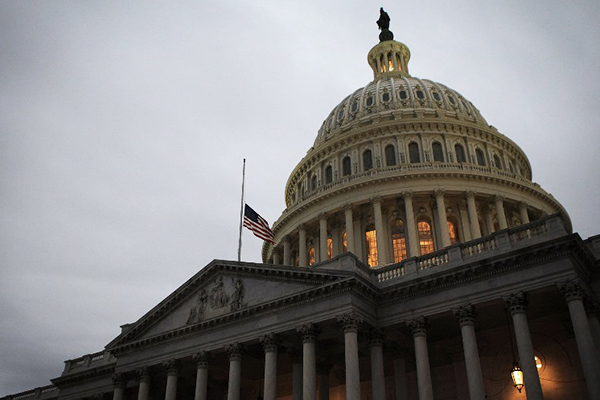 Capitol Hill after the Boston attacks, April 15. Alex Wong—AFP
