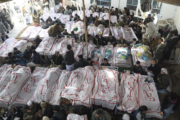 The Shia dead in Quetta, Feb. 18. Banaras Khan—AFP