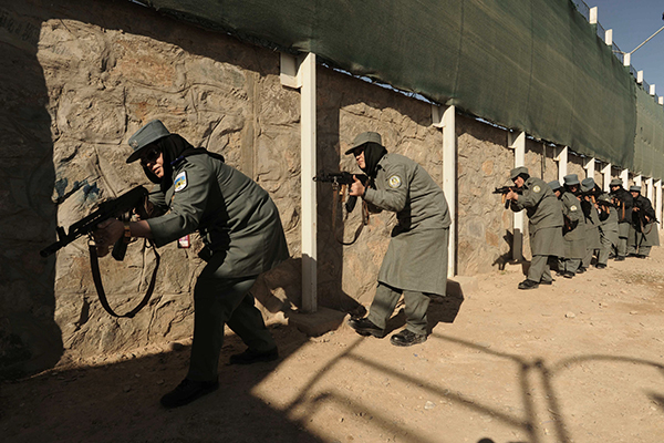 Training police in Herat, Dec. 8, 2011. Aref Karimi—AFP