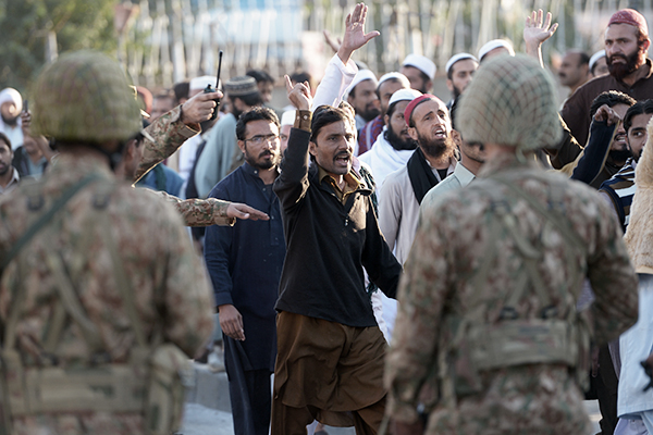 Rawalpindi under siege, Nov. 17. Farooq Naeem—AFP