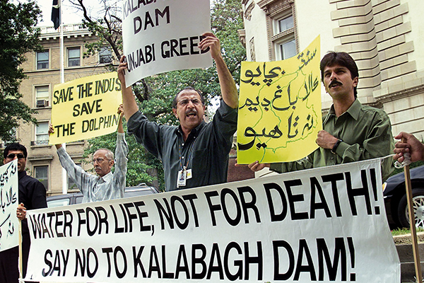 An anti-Kalabagh dam protest in Washington, Aug. 14, 2000. Stephen Jaffe—AFP