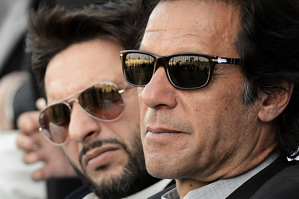 Khan and Afridi in Peshawar, Jan. 25. A. Majeed—AFP