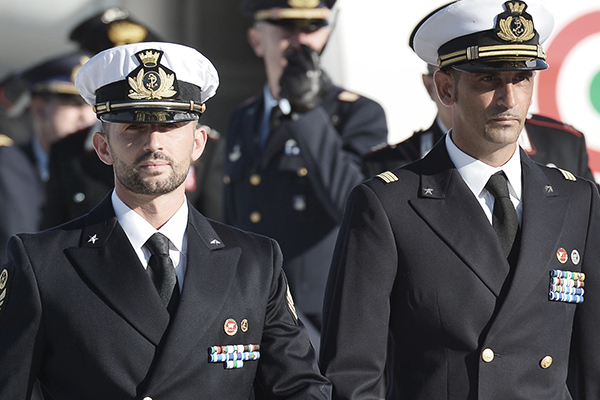 The Italian marines, Dec. 22, 2012. Vincenzo Pinto—AFP