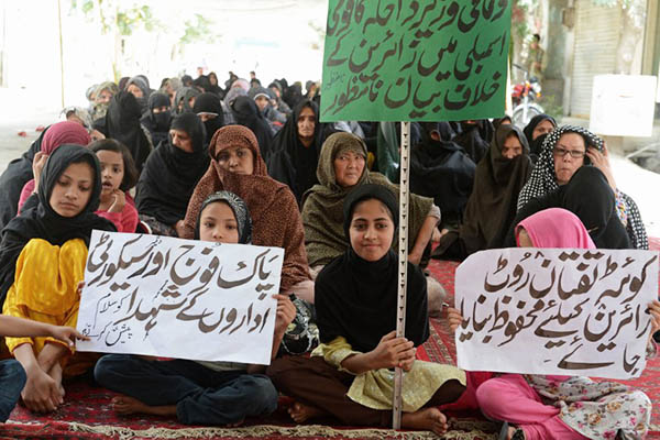 Shia Muslims protest for more security in Quetta. Banaras Khan—AFP