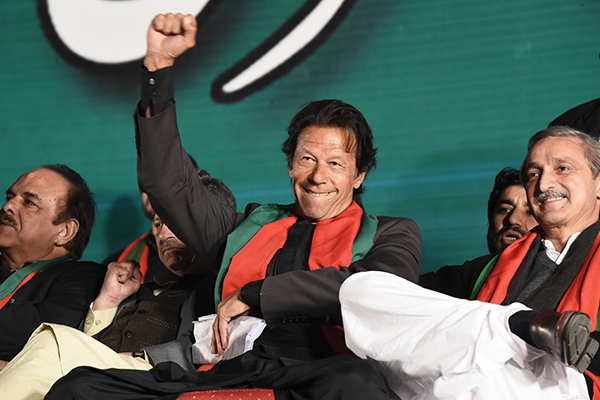 Khan at his Nov. 30 rally in Islamabad. Banaras Khan—AFP