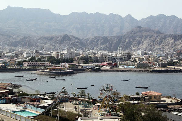 A view of the old seaport in Aden. Karim Sahib—AFP