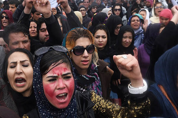 Protesters demand justice for Farkhunda. Shah Marai—AFP