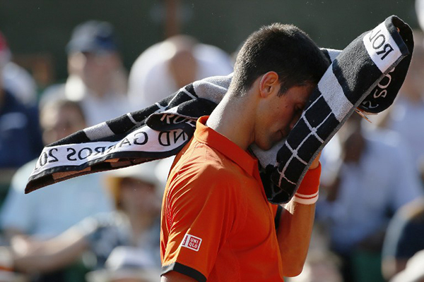 Djokovic at the French Open semifinal, June 5. Patrick Kovarik—AFP