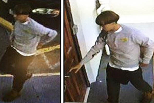 A surveillance photograph of the alleged gunman. Charleston PD—AFP