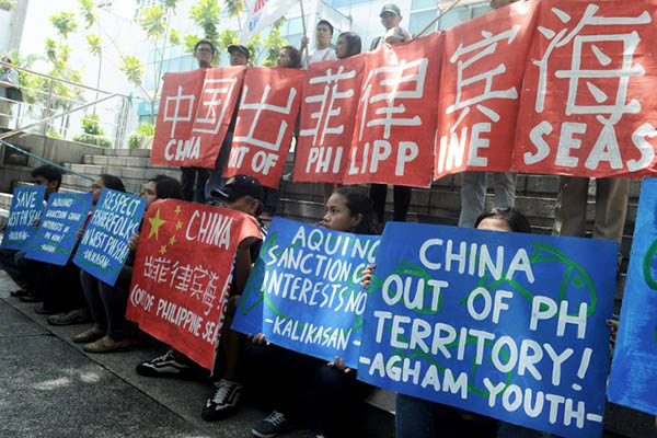 Filipino activists protest China’s activities in the South China Sea. Jay Directo—AFP