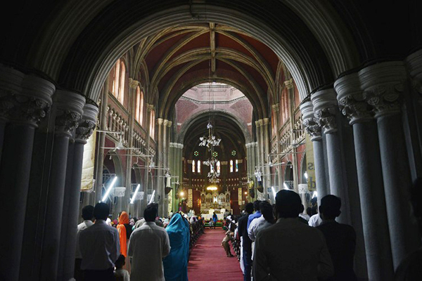 Sacred Heart Cathedral, Lahore, April 5. Arif Ali—AFP