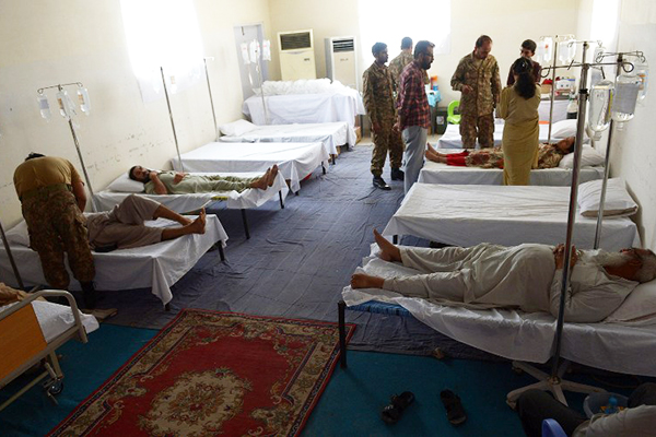 An Army medical camp in Karachi for heatwave victims, July 2. Rizwan Tabassum—AFP