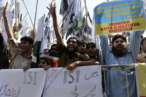 A pro-ISI rally in Lahore, April 2014. Arif Ali—AFP