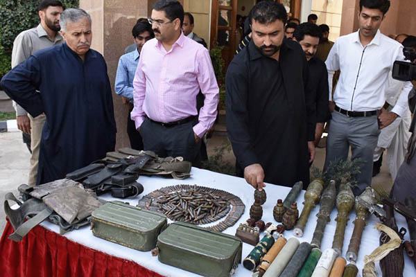 Weapons recovered from separatist militants by paramilitary forces. Banaras Khan—AFP